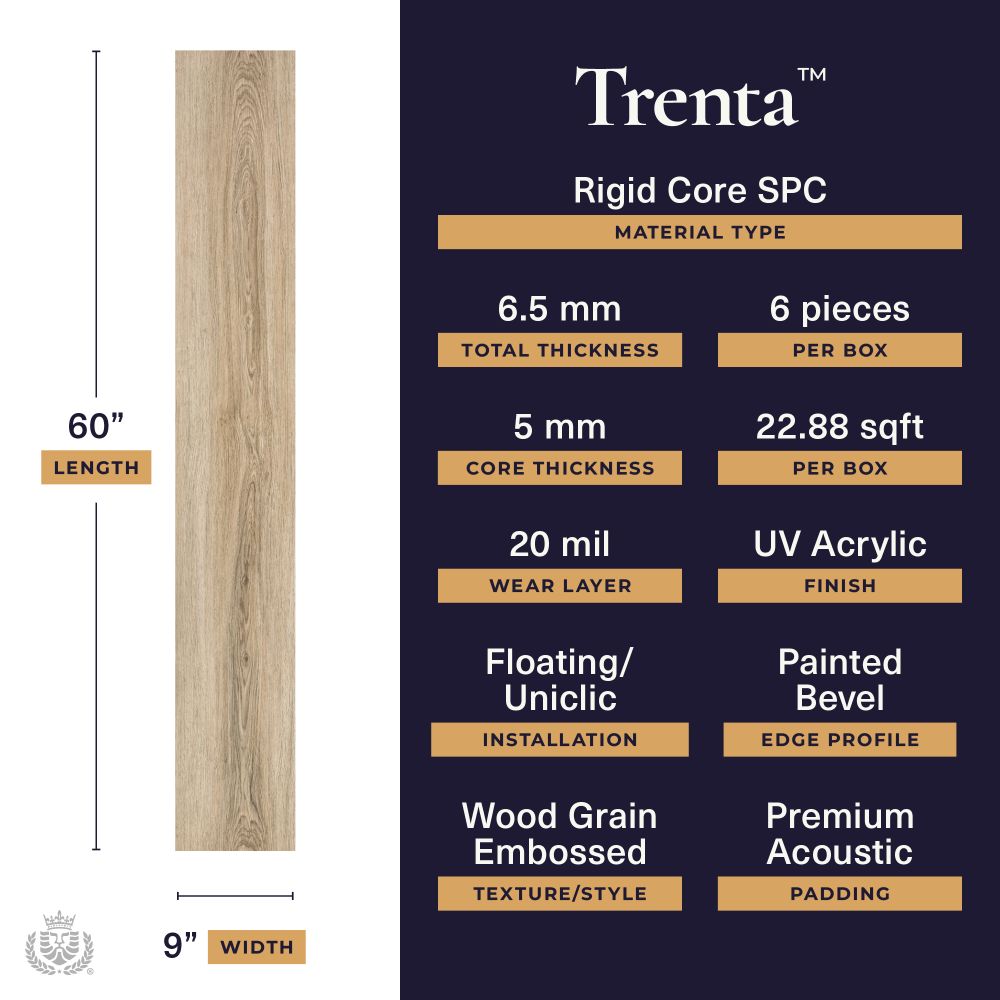 Trenta - Candela Amber | 20mil 6.5mm 9x60 | Lions Floor