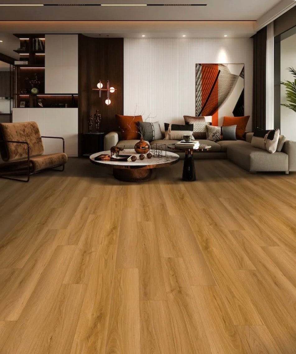 Bear Woods Crystal Yellow - 12mm AC5 Waterproof Laminate Flooring | 9” x 72” Extra Long Planks