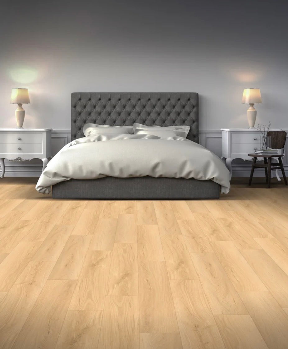 Bear Woods Kashmir Beige - 12mm AC5 Waterproof Laminate Flooring | 9” x 72” Extra Long Planks