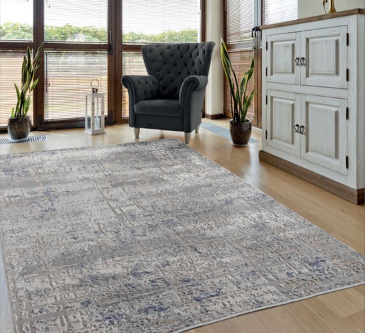 Cascades Grey Ivory Abstract Area Rug | 2601 10172