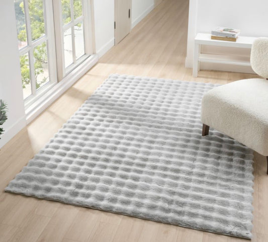 Lavish Bubble Collection Silver Area Rug | (150 25071)
