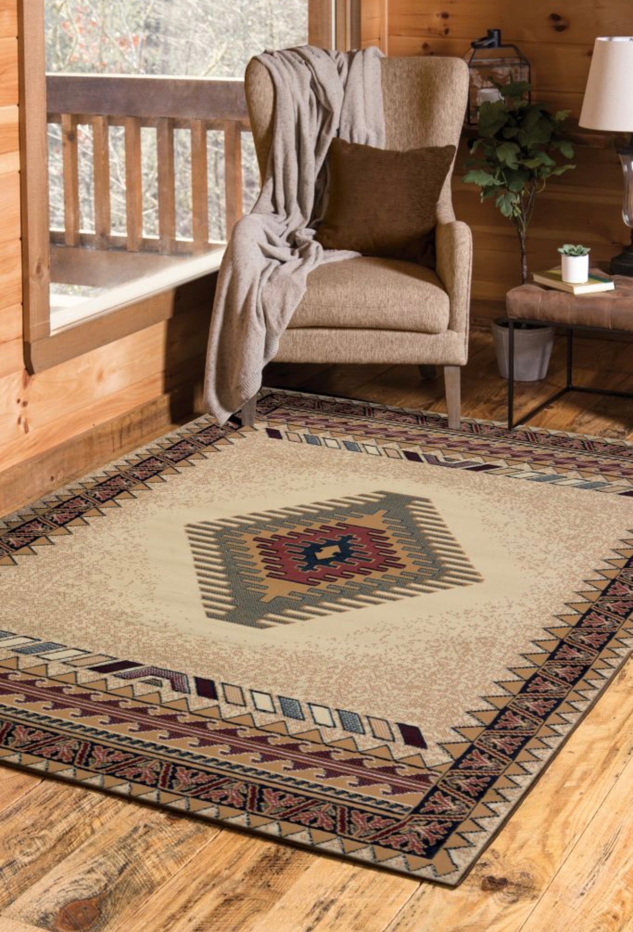 Manhattan Collection Southwestern Cream Area Rug | 940 27097