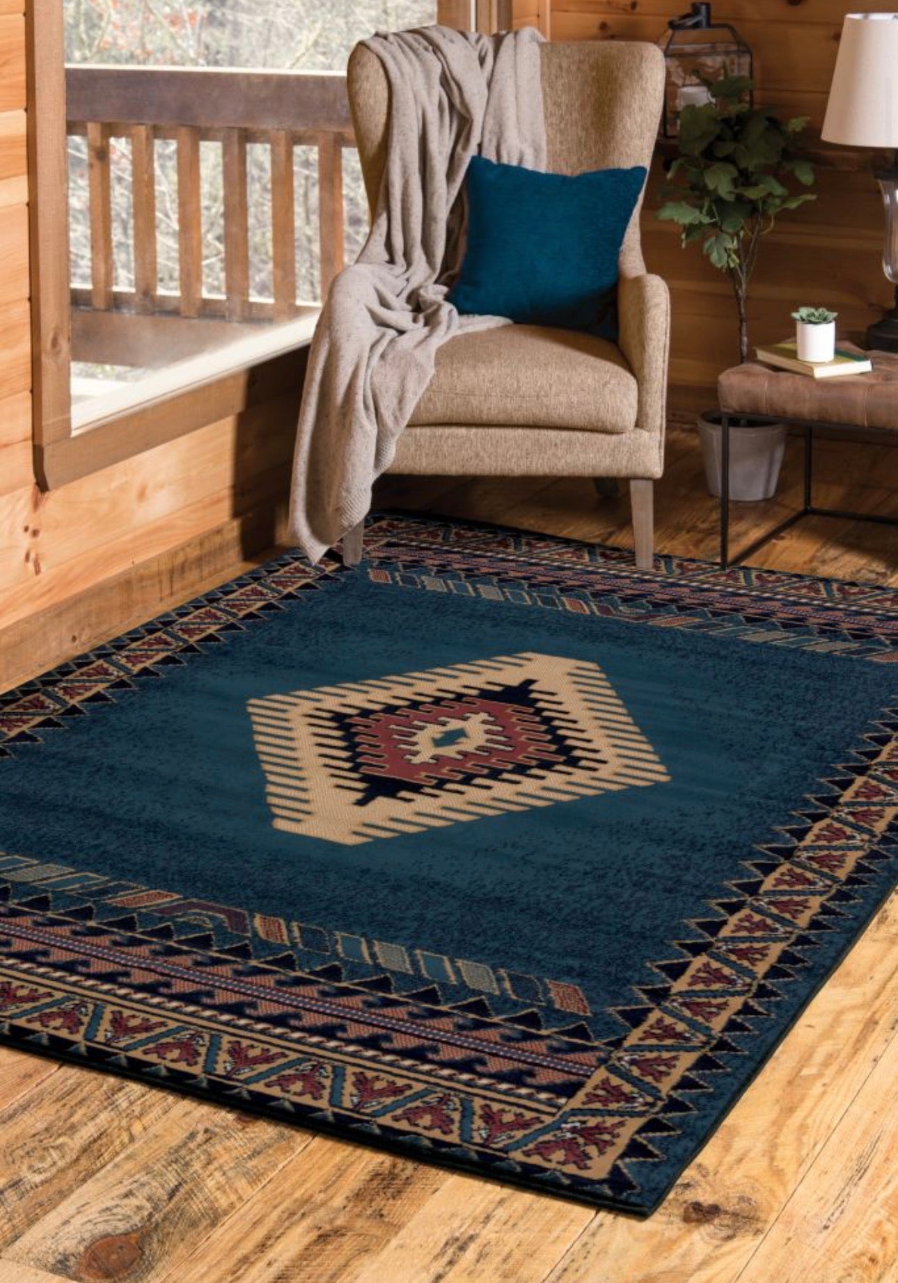 Manhattan Collection Southwestern LT Blue Area Rug | 940 27060