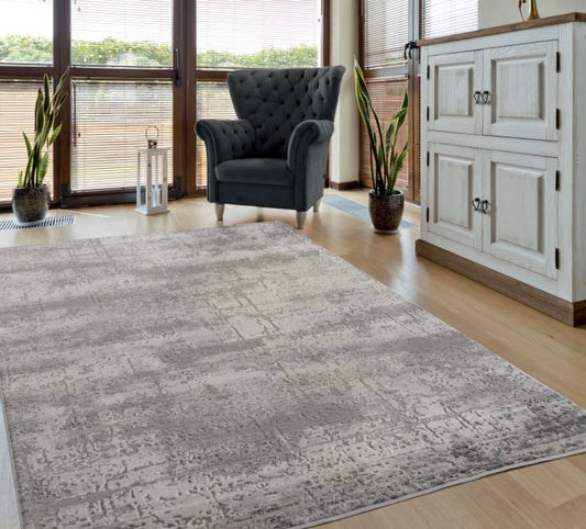 Cascades Grey Ivory Abstract Area Rug | 2601 10172