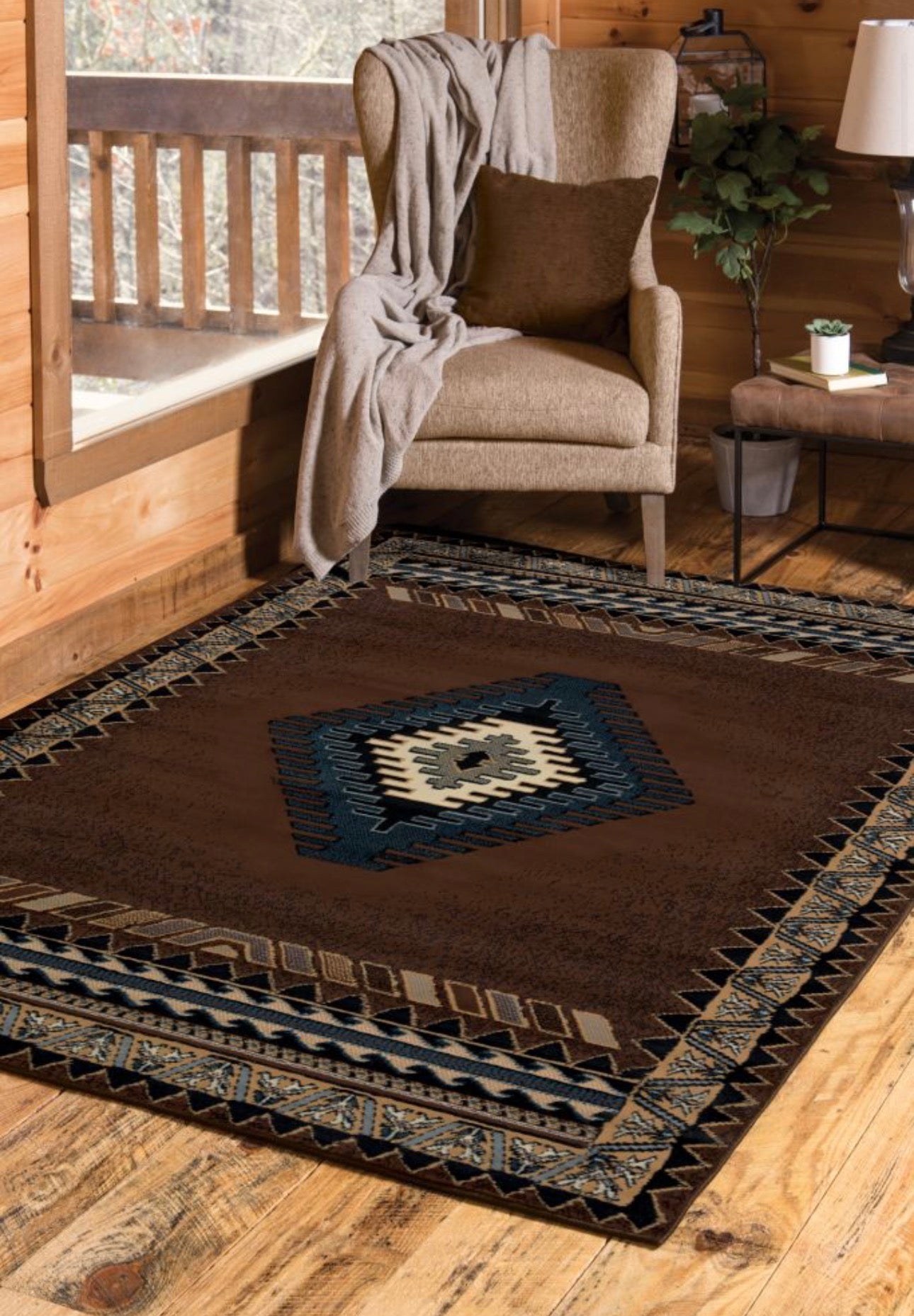 Manhattan Collection Southwestern Brown Area Rug | 940 27050