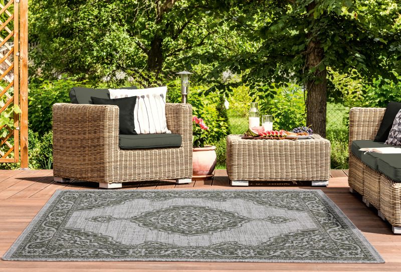 AUGUSTA Collection GREEN outdoor/indoor Area Rug | 3900 10245
