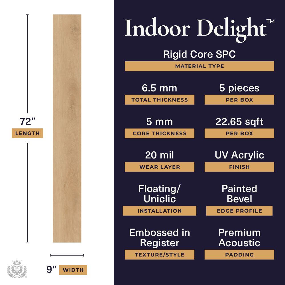 Indoor Delight Country Breeze 20mil 6.5mm 9x72 SPC Vinyl Plank | Lions Floor
