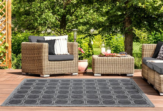 AUGUSTA Collection BLACK outdoor/indoor Area Rug | 3900 10670