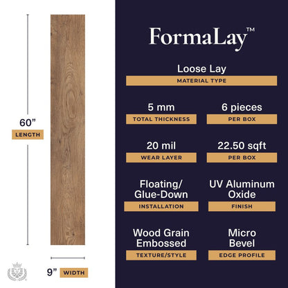 Formalay - StrataView | 20mil 5mm 9x60 Looselay LVP | Lions Floor