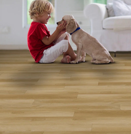 South Rose Collection – Dynasty Camel | 28mil 14mm Extra Long SPC Flooring (9” x 60”)