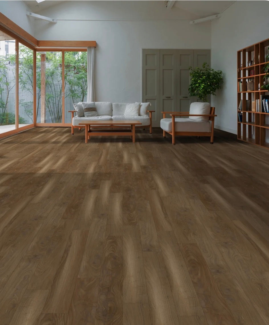 Bridge River - Cabernet Brown | 28mil 8mm 9x72 SPC Vinyl Plank | Republic Floor