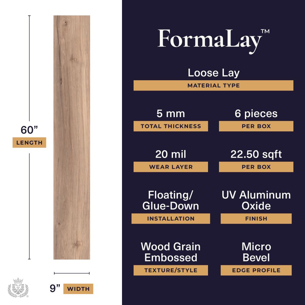 Formalay - FrameLine | 20mil 5mm 9x60 Looselay LVP | Lions Floor