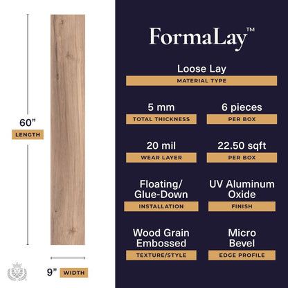 Formalay - FrameLine | 20mil 5mm 9x60 Looselay LVP | Lions Floor