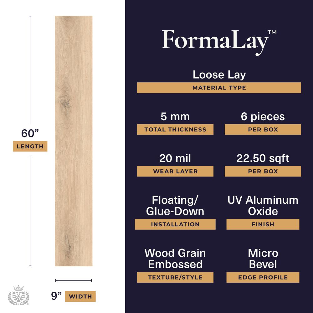 Formalay - SpanCraft | 20mil 5mm 9x60 Looselay LVP | Lions Floor