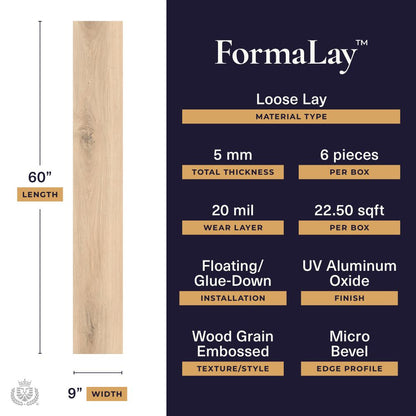 Formalay - SpanCraft | 20mil 5mm 9x60 Looselay LVP | Lions Floor