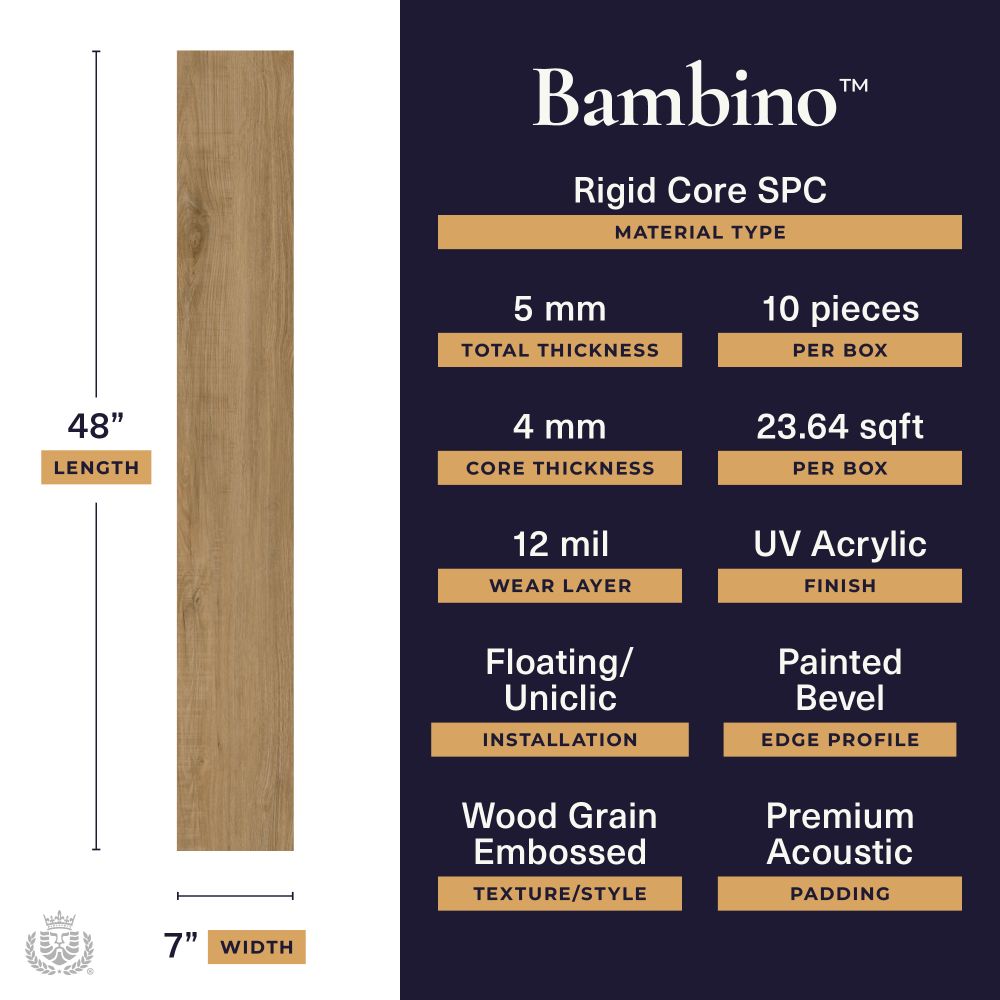 Bambino - Toy Block | 12mil 5mm 7x48 SPC Vinyl Plank | Lions Floor