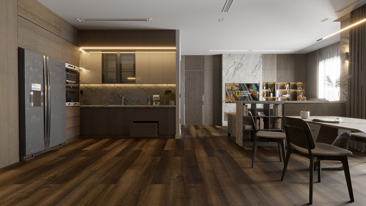 View - Perspective | 30mil 3mm 7x48 High Traffic Glue Down LVT | Infinity Floor