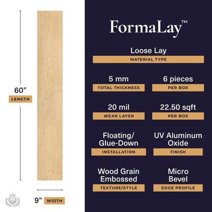 Formalay - Contour Flex | 20mil 5mm 9x60 Looselay LVP | Lions Floor