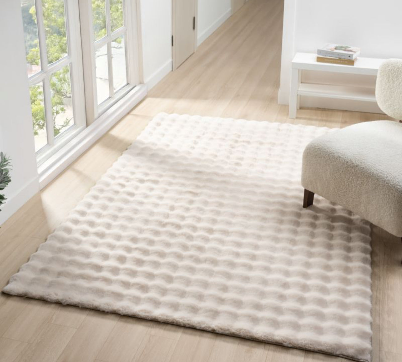 Lavish Bubble Collection Beige Area Rug |  (150 25026)