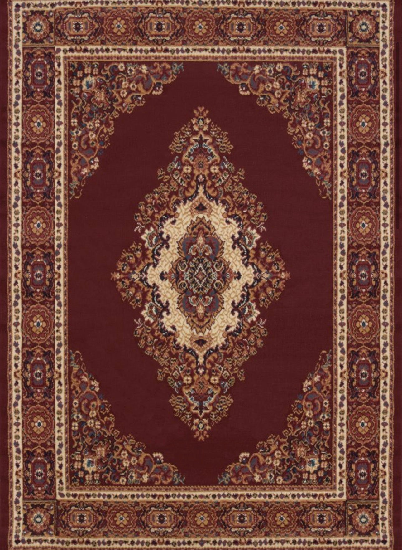Manhattan Collection Oriental Burgundy Area Rug | 940 35334