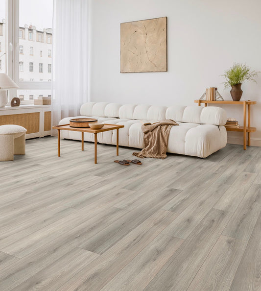 Bavaria Oak Sandstone – 8mm AC5 7.67x50.7” Waterproof Laminate Flooring | Kronospan/Muller Graff