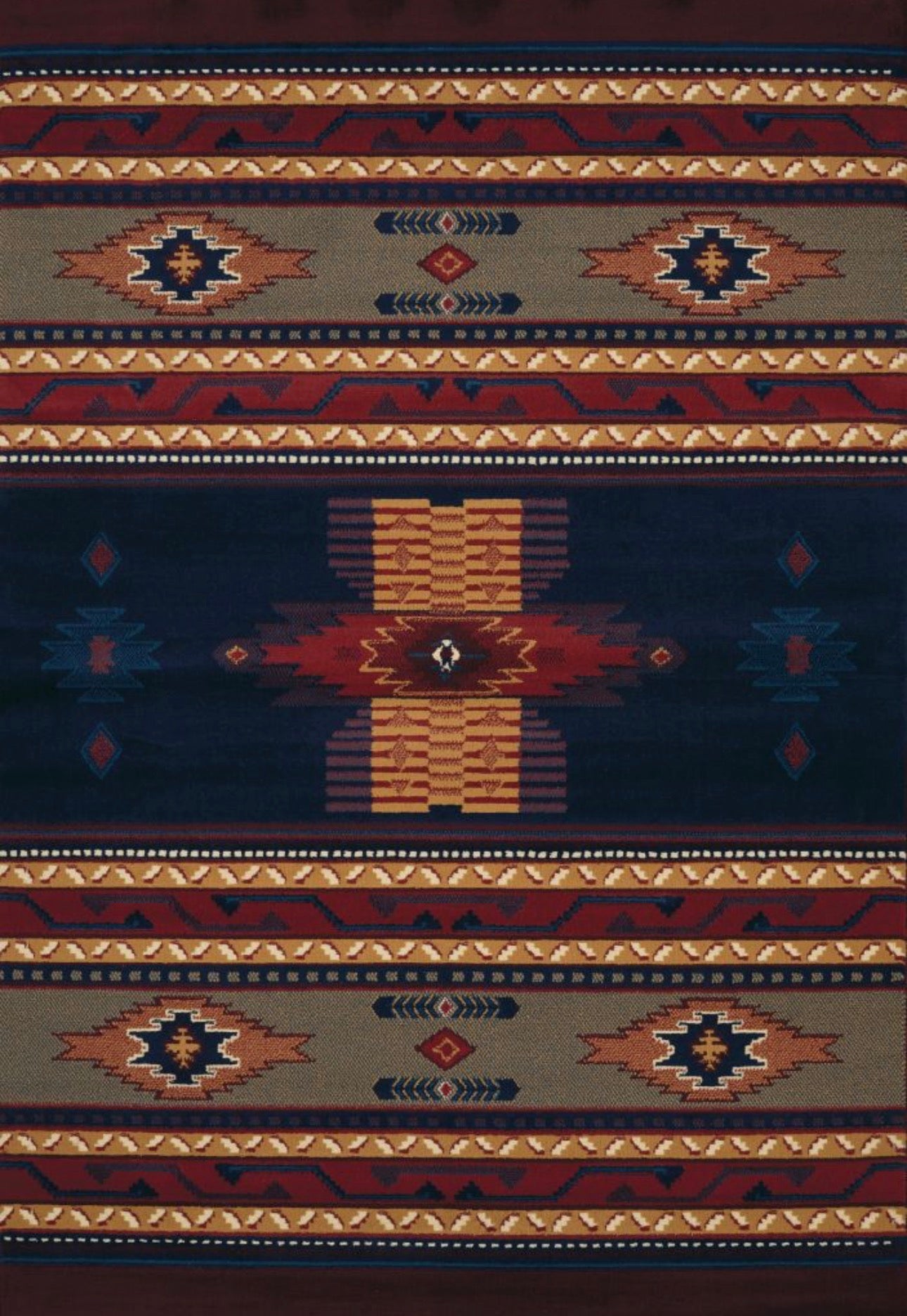 Manhattan Collection Southwestern Navy Area Rug | 940 36064