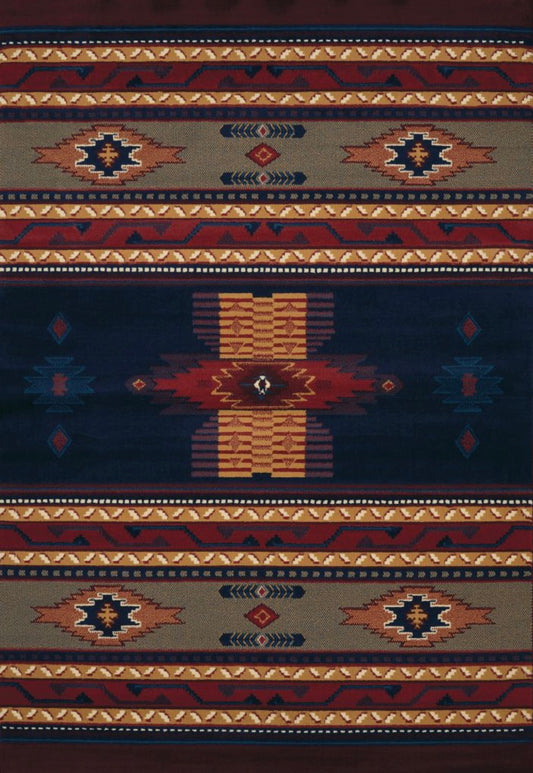 Manhattan Collection Southwestern Navy Area Rug | 940 36064