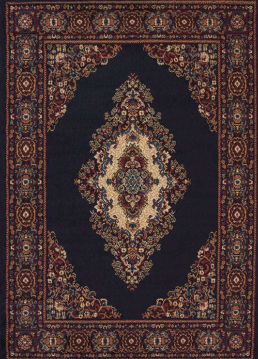 Manhattan Collection Oriental Navy Area Rug | 940 35364