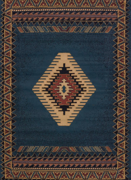 Manhattan Collection Southwestern LT Blue Area Rug | 940 27060