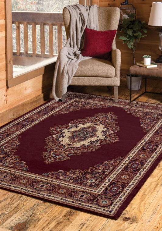 Manhattan Collection Oriental Burgundy Area Rug | 940 35334
