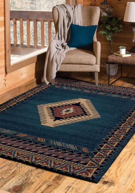 Manhattan Collection Southwestern LT Blue Area Rug | 940 27060