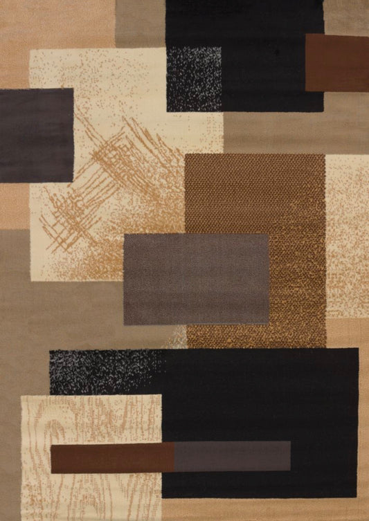 Manhattan Collection Geometric Brown Area Rug | 940 35650