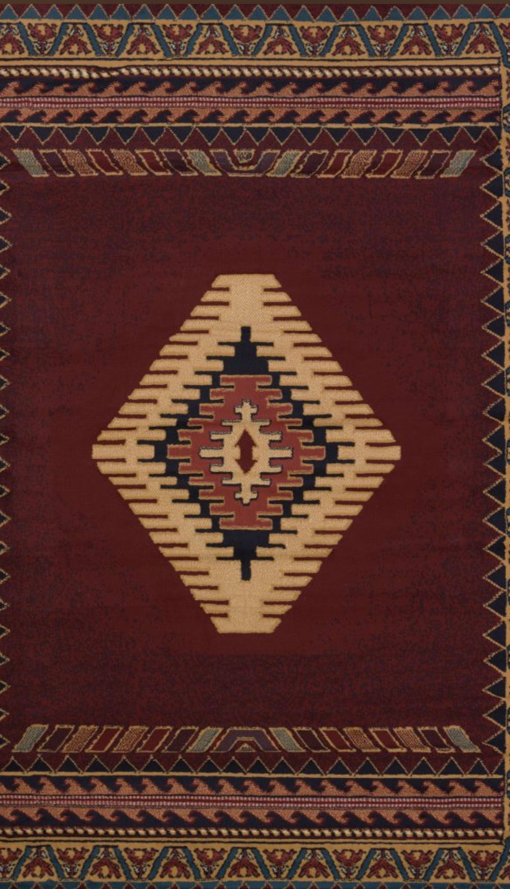 Manhattan Collection Burgundy Southwestern Area Rug | 940 27034