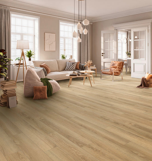 Bavaria Oak Alpine Oak – 8mm AC5 7.67x50.7” Waterproof Laminate Flooring | Kronospan/Muller Graff