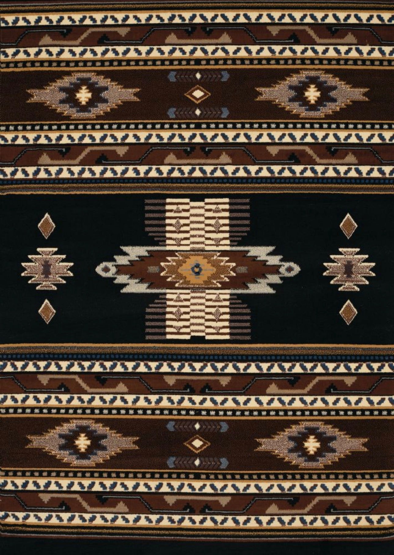 Manhattan Collection Southwestern Black Area Rug | 940 36070