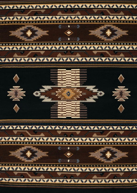Manhattan Collection Southwestern Black Area Rug | 940 36070
